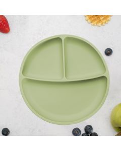 Farfurie compartimentata din silicon cu ventuza, AppeKids - Raw Green