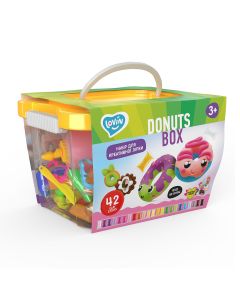 Set Air Clay cu argila usoara pentru modelaj Lovin - 42 culori - Donuts Box