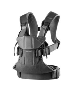 BabyBjorn - Marsupiu anatomic One, cu pozitii multiple de purtare Denim grey, Bumbac