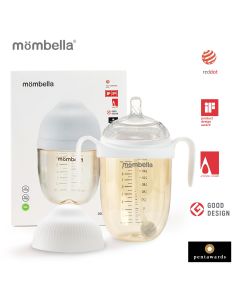 Biberon Anticolici Mombella Breast-Like, 300ml, Tetina 360Ã‚Â° XL Flux Consistent, PPSU, Ivory