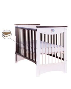 Patut Drewex Mocca Culisant - Alb transparent + Saltea Cocos 8 Cm