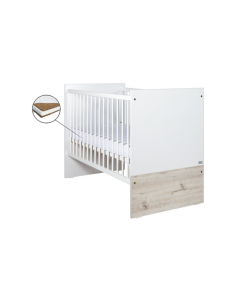 Patut Drewex Cortona Culisant - Alb + Saltea Cocos 12 cm
