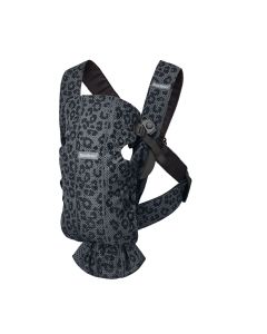 BabyBjorn - Marsupiu anatomic cu multiple pozitii de purtare Mini Anthracite/Leopard 3D Mesh - Editie Limitata