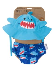 Set Chilotel De Baie Si Palarie, Marimea L, UPF 50+, Zoocchini, Shark