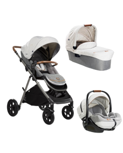 Joie - Carucior pentru copii multifunctional 3 in 1 Aeria Signature Oyster (Carucior Aeria Oyster+ Landou Ramble oyster+ scoica i-level recline Oyster)