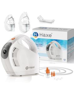 Aparat aerosoli cu piston, nebulizator silentios Haxe JLN-2305BS-B, masca copii si adulti, 5 filtre