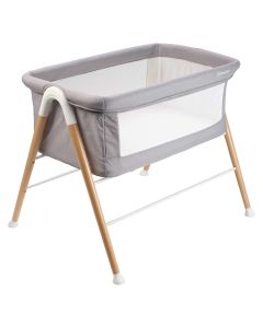 BabyGo - Patut cu cadru din Lemn Goodnight Grey