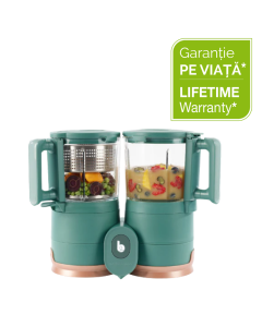 Babymoov - Robot multifunctional Nutribaby Glass 4 in 1 din sticla si otel inoxidabil