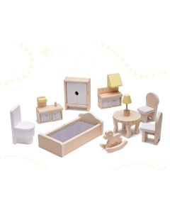 Casuta de papusi My Grey Dollhouse, include accesorii