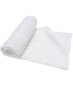 Paturica din Bumbac, Eko, 80x80 cm, Tricotata, Alb