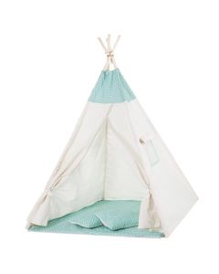 Springos - Cort copii stil indian Teepee Turqoise Dots XXL