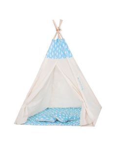 Springos - Cort copii stil indian Teepee Blue Clouds XXL