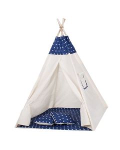 Springos - Cort copii stil indian Teepee Dark Blue Stars XXL