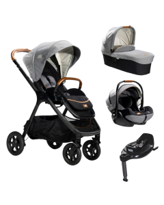 Joie - Carucior pentru copii multifunctional 3 in 1 Finiti Signature Carbon + Baza Isofix Encore (Carucior Finiti Carbon+ Landou Ramble Carbon+ scoica i-Level Recline Carbon+ baza isofix Encore) 