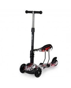 Trotineta cu sezut si 3 roti cu LED Ecotoys BW-203 - Negru