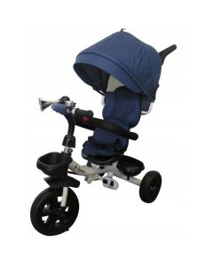 Tricicleta cu pedale 3 in 1 R-Sport T4 - Blue Jeans