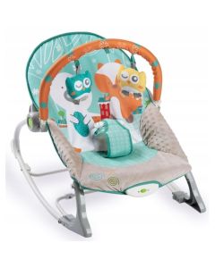 Balansoar cu vibratii, vulpita si ursul, Ricokids 7309 - Turcoaz