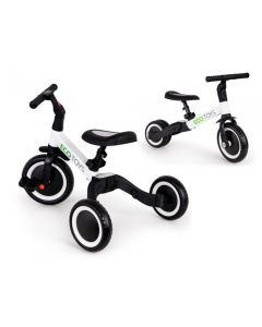 Tricicleta echilibru cu pedale Ecotoys TR001, 4 in 1, Alb