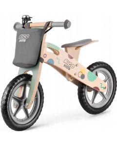 Bicicleta din lemn fara pedale Ricokids RC-610, Gri