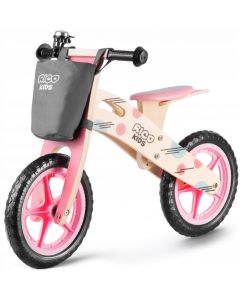Bicicleta din lemn fara pedale Ricokids RC-611, Roz