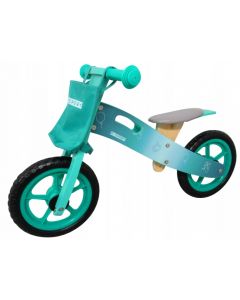 Bicicleta fara pedale din lemn cu roti din spuma EVA R10 R-Sport - Turcoaz