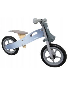 Bicicleta fara pedale din lemn cu roti din spuma EVA R10 R-Sport - Gri - Resigilat