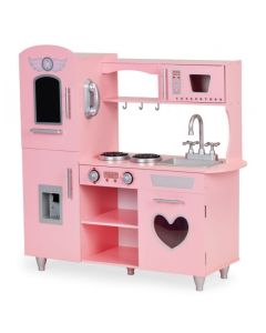 Bucatarie mare din lemn pentru copii cu sunete si accesorii Ecotoys 7268