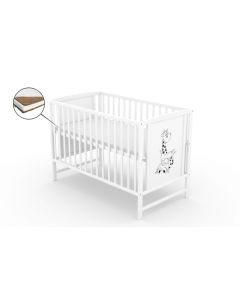 Patut fara sertar VESSANTI BERTA GIRAFA Alb + Saltea Cocos 10 cm 