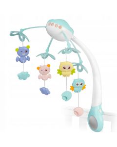 Carusel muzical pentru patut cu proiector, sunete si jucarii Ricokids RK-813 - Albastru