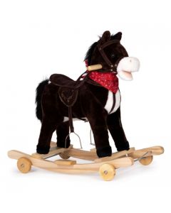 Calut balansoar cu roti, sunete si coada in miscare Ecotoys XL-106W - Ciocolatiu