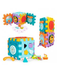 Cub interactiv 6 in 1 cu sunete si lumini Huanger HE0530