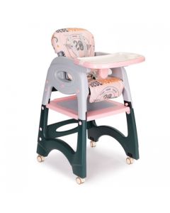 Scaun de masa 2 in 1 pentru copii Ecotoys HA-033 - Roz