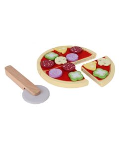 Jucarie interactiva de lemn sub forma de pizza Ecotoys 4221