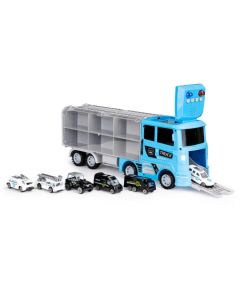 Set de remorcare de 6 masinute Ecotoys HC484969 - Politie