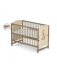 Patut fara sertar VESSANTI MILO GIRAFA - Crem cu maro + Saltea cocos 12 cm