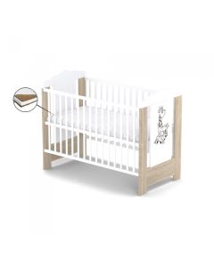 Patut fara sertar VESSANTI ELLA - Stejar cu alb + Saltea Cocos 12 cm