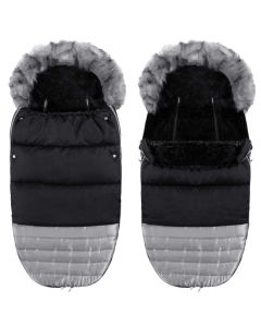 Sac pentru carucior calduros cu blanita detasabila Marelo Black Silver