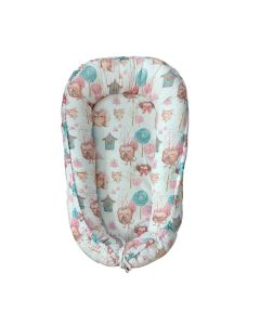 Baby nest din bumbac, Eko, Pink Owls