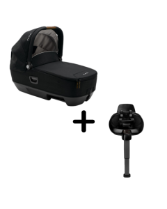 Nuna - Set Landou CARI next Caviar, 40-70 cm + Baza isofix BASE next i-Size pentru CARI next
