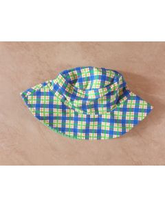 Iplay - Palarie soare copii cu doua fete Green Squares 2-4 ani UPF50+