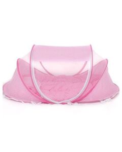 Patut voiaj pliabil bebe cu protectie impotriva tantarilor Happy Baby Pink