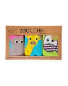 Set 3 Chilotei Antrenament, Zoocchini, Fetita, 3-4 ani, 100% Bumbac Organic, Safari