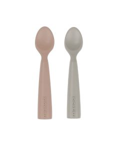Set Lingurite Minikoioi, 100% Premium Silicon – Bubble Beige / Powder Grey