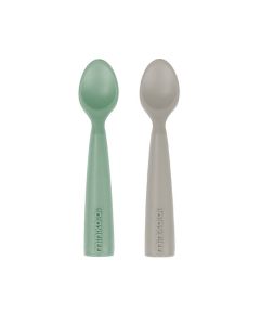 Set Lingurite Minikoioi, 100% Premium Silicon – River Green / Powder Grey