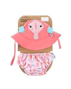 Set chilotel de baie si palarie, Marimea L, UPF 50+, Zoocchini Seahorse