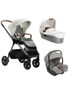 Joie - Carucior pentru copii multifunctional 3 in 1 Finiti Signature Oyster/Pebble (Carucior Finiti Oyster+ Landou Ramble Oyster+ Scoica i-Gemm Pebble)