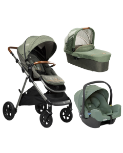 Joie - Carucior pentru copii multifunctional 3 in 1 Aeria Pine / i-Snug Laurel (Carucior Aeria Pine+ Landou Ramble Pine+ Scoica i-Snug Laurel)