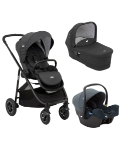 Joie - Carucior pentru copii multifunctional 3 in 1 Versatrax Pavement/i-Snug Lagoon (Carucior Versatrax Pavament+ Landou Ramble Pavement+ Scoica i-Snug Lagoon)