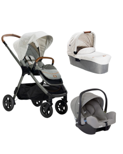Joie - Carucior pentru copii multifunctional 3 in 1 Finiti Signature Oyster/Gray Flannel (Carucior Finiti Oyster+ Landou Ramble Oyster+ Scoica i-Snug Gray Flannel)