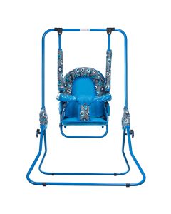 Leagan pentru copii, AppeKids, cu spatar reglabil si bara detasabila, Blue Hearts